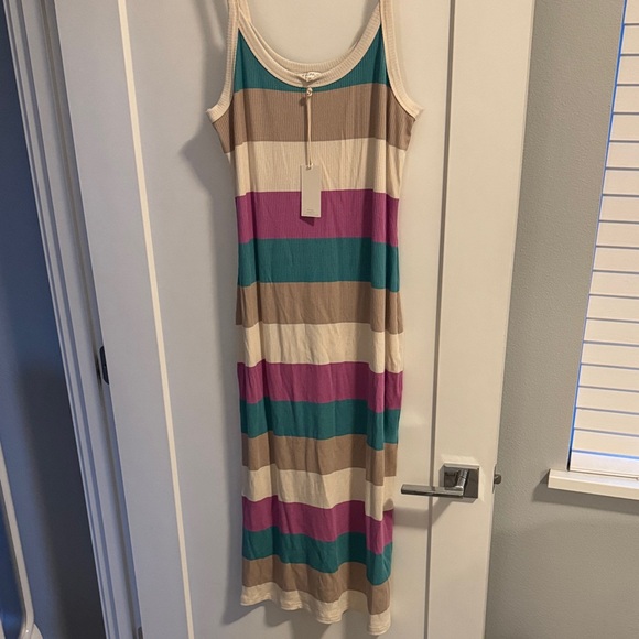 Z SUPPLY Melody Striped Midi Dress in Multi - Picture 1 of 8
